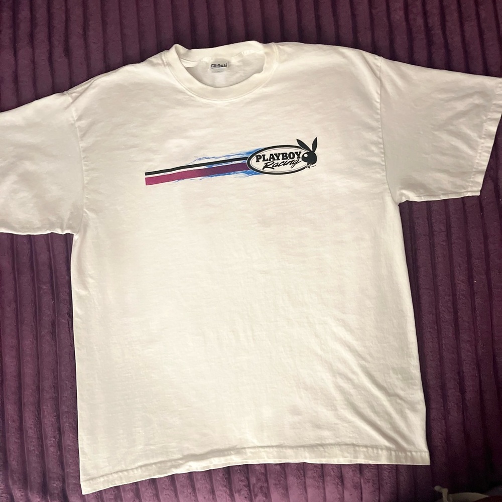 Playboy Racing Graphic White Short Sleeve Tee - Picture 5 of 5
